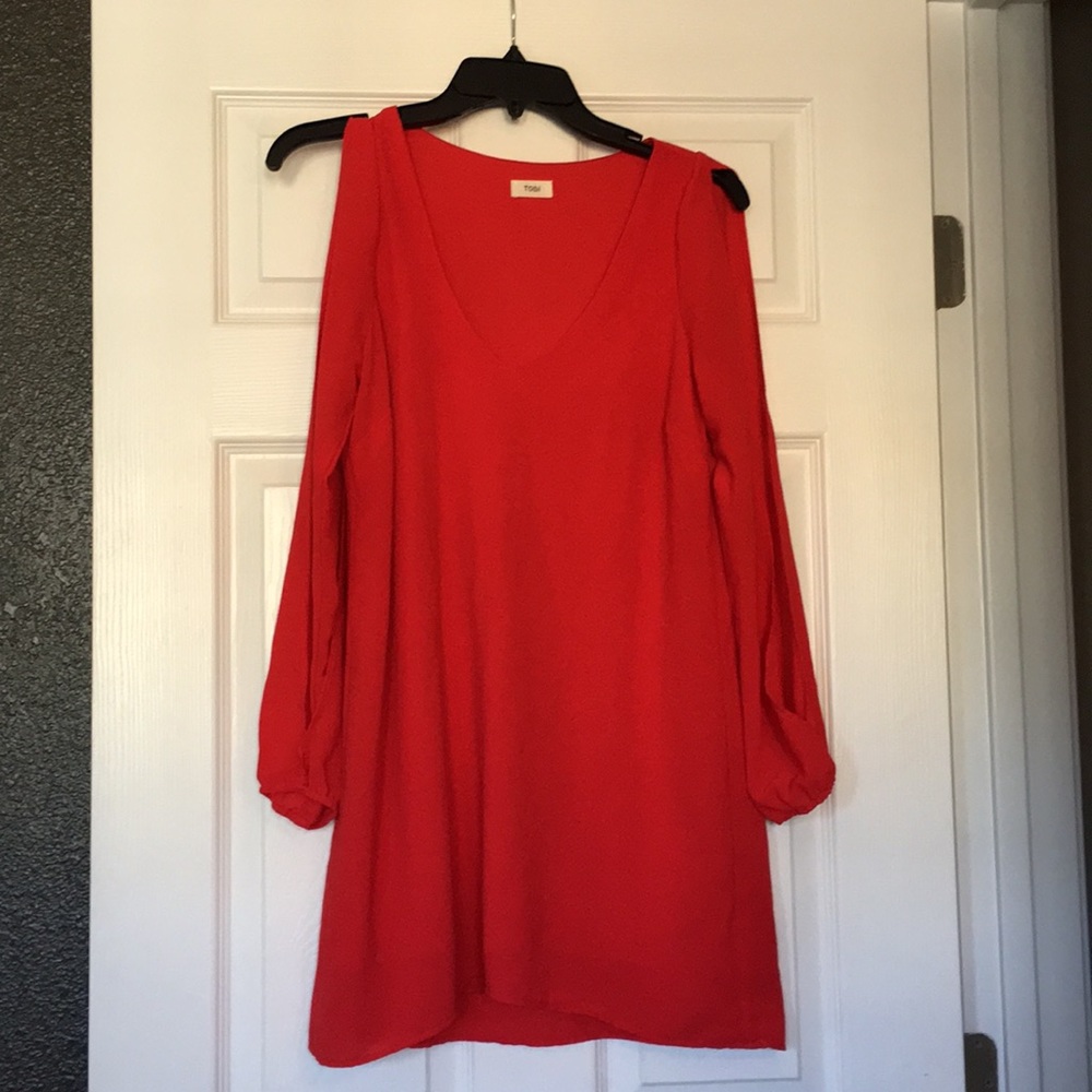 Red Open Sleeve Dress